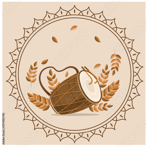 Colorful Baisakhi festival celebration with people in traditional Punjabi attire performing bhangra and gidda dances, capturing the joy of harvest season and cultural unity.