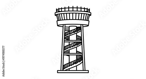 Spiral Staircase Observation Tower Structure.