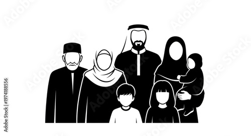 Family portrait - A diverse group of people in traditional attire.