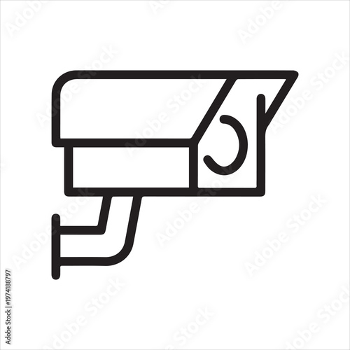 Surveillance camera, linear icon. Security monitoring or CCTV system. Line with editable stroke.