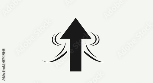 Black Arrow with Motion Lines Up.