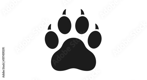 Black bear paw print silhouette icon.