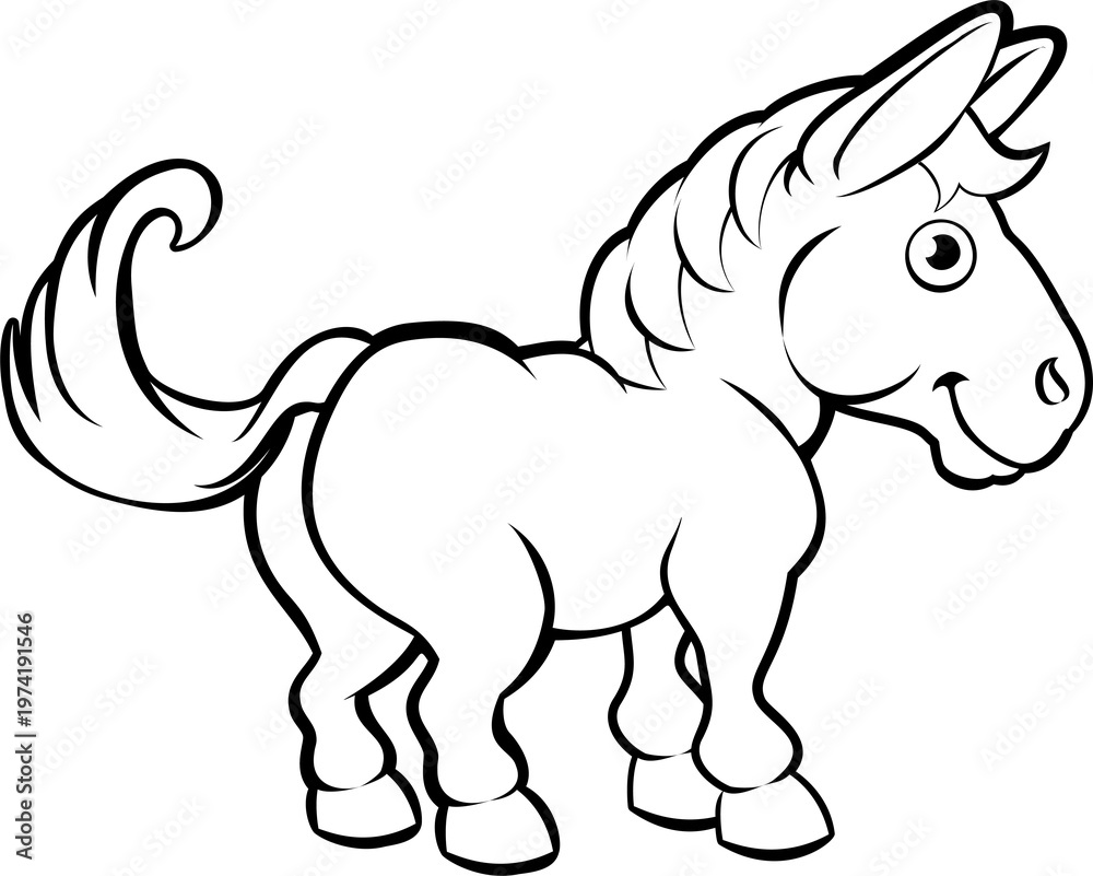 Obraz premium A horse cartoon character animal illustration