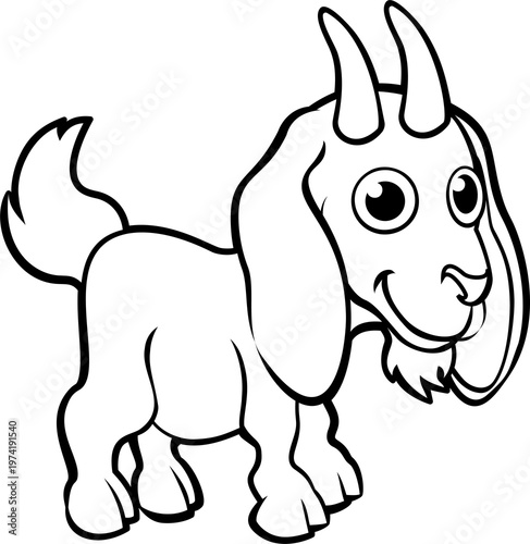A goat cartoon character fa...