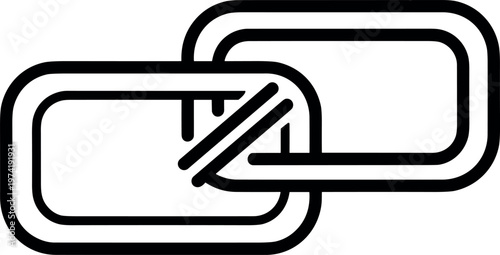 Broken Chain Link Icon Disconnect Unlink Symbol Network Separation Concept Minimal Line Vector Illustration