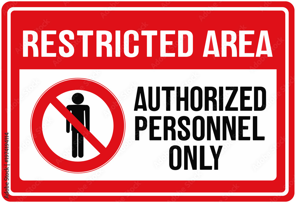 Αυτοκόλλητο sign that says : restricted area . Authorized personnel only