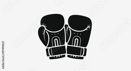 Black Boxing Gloves Pair Illustration.