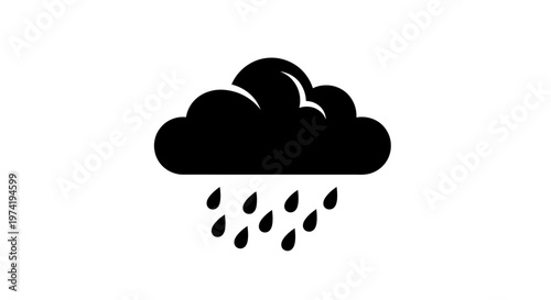 Black Cloud with Rain Drops Falling.