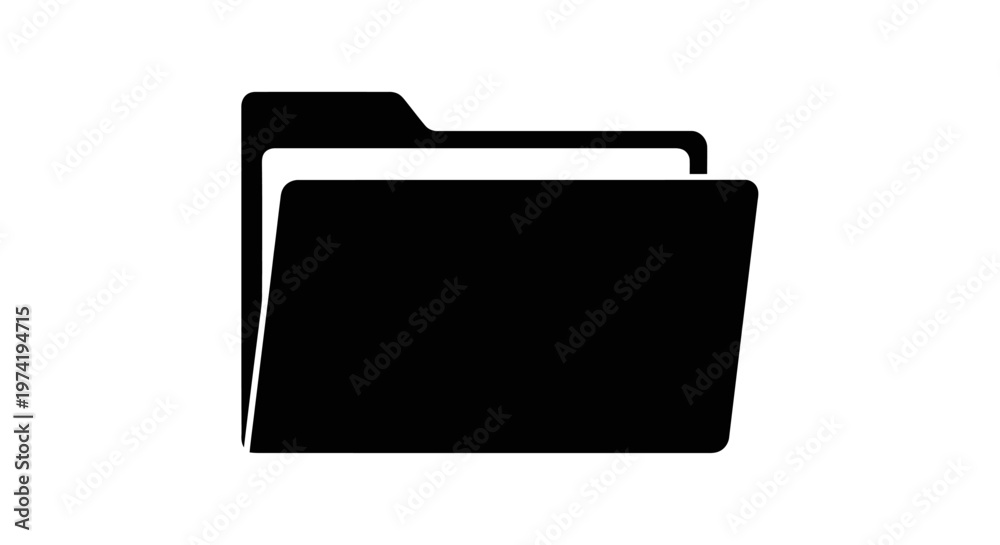 Φωτογραφία Black file folder icon graphic design.
