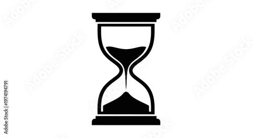 Black hourglass timer icon symbol.
