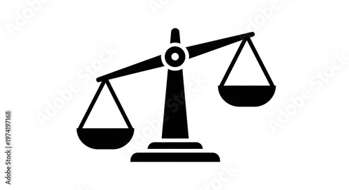 Black silhouette of balance scales.
