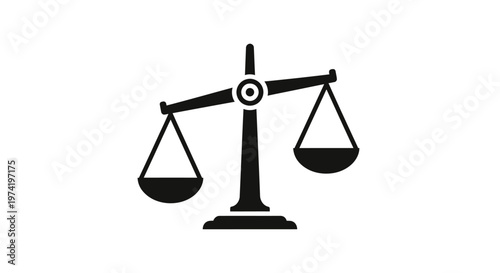 Black silhouette of balance scales.