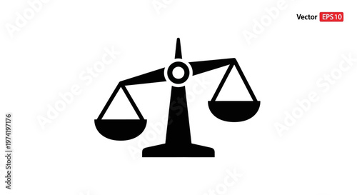 Black silhouette of balance scales.