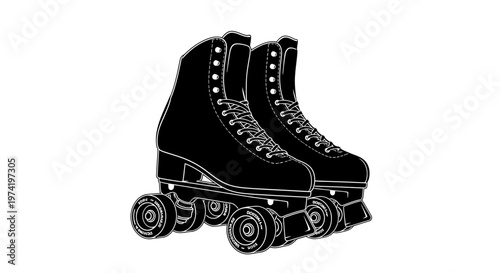 Black roller skates for fun skating.