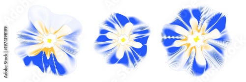Set of stylized flowers isolated on white background, vector design