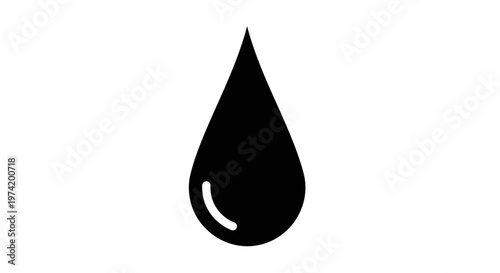 Black teardrop shape water droplet icon.