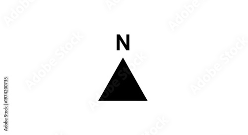 Black triangle with north indicator symbol.