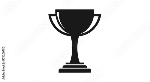 Black trophy cup icon symbol.