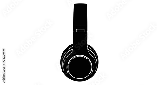 Black Wireless Headphones Close Up.