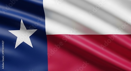 The texas state flag waving in the wind