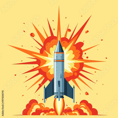 Rocket Launch Explosion, Space Exploration, Blast Off, Sci-Fi Adventure, Power