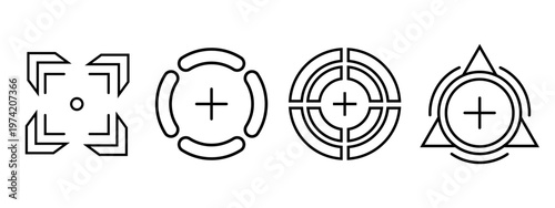 Target focus crosshair icon for medical precision aim and goal concept