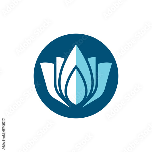 Elegant and beautiful blooming flower logo illustration
