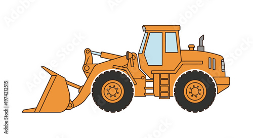 Large orange construction loader vehicle equipment.