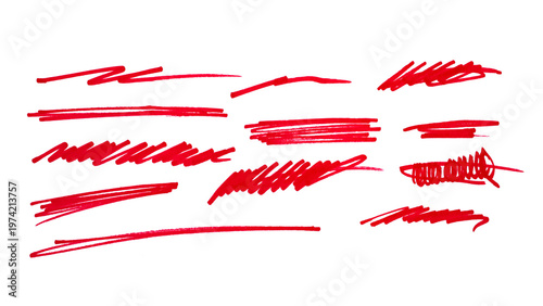 Canvas Print Red underline and strikethrough markers collection