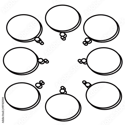キャラクターの心理描写や独り言に使いやすい楕円形の思考吹き出しセット
