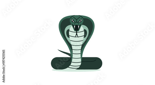Cartoon cobra snake head closeup.