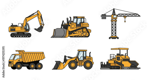 Heavy construction vehicles and machinery 1.