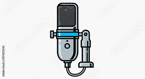 Professional studio microphone with stand.