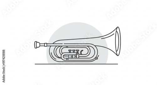A minimalist vector illustration of a tuba with a simple design