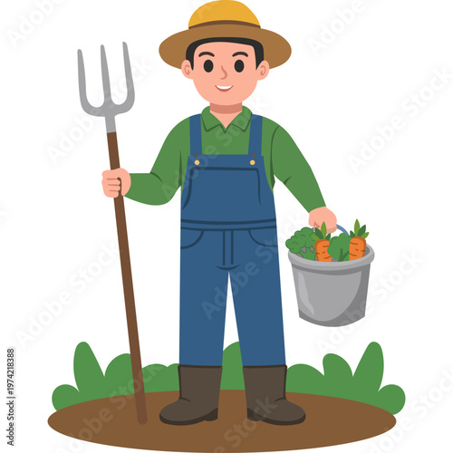 Activities of a Farmer Illustration