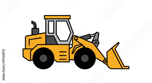 Yellow Construction Loader Machine Vehicle.