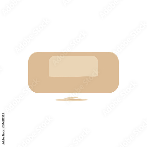 Rectangular heat patch isolated on a clean white background with soft shadows, emphasizing its smooth texture and soothing design