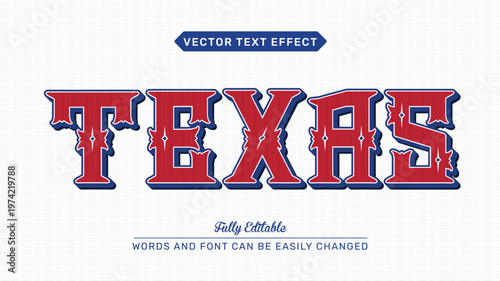 Texas Western Wild Vector Fully Editable Smart Object Text Effect