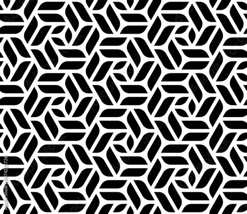 Abstract geometric pattern. A seamless vector background. White and black ornament. Graphic modern pattern. Simple lattice graphic design.