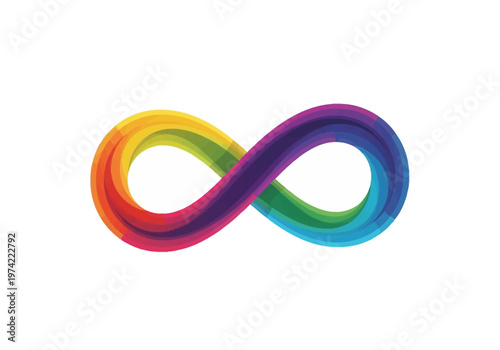 Colorful Infinity Symbol representing autism awareness and acceptance with a spectrum of vibrant colors