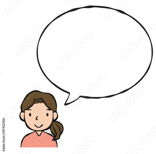Speech bubble: Person, woman, mother, family
フキダシ　人物・女性・母親・家族