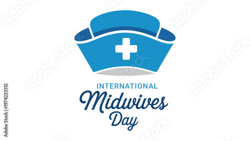 International midwives day concept with nurse cap symbol celebrating healthcare professionals maternity care support childbirth services and medical appreciation