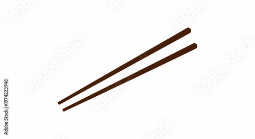 Simple brown chopsticks isolated on a clean white background