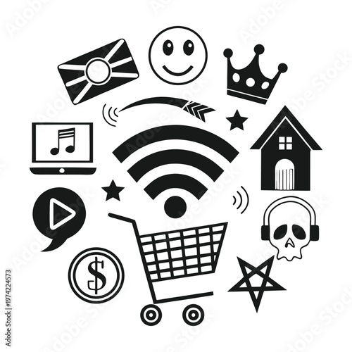 Shopping icon set e commerce icons vector symbols for web business shopping cart communication and technology design
