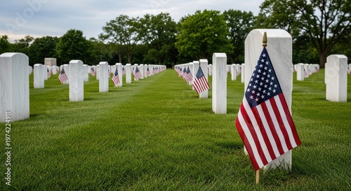 Honoring heroes a solemn memorial day scene at arlington national cemetery with american flags