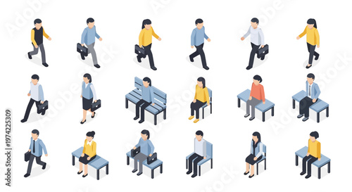 Minimal Isometric People Pack for UI UX Design