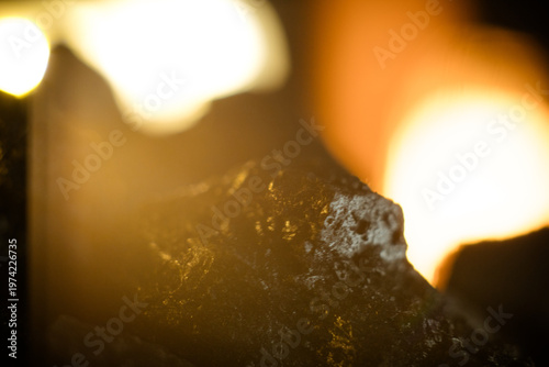 Macro photography of charcoal is a beautiful color