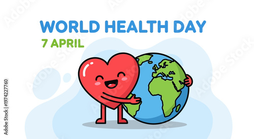 World Health Day Heart Hugging Earth Globe