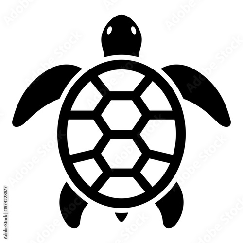 Turtle icon, representing marine reptile and wildlife. Solid bold vector suitable for ocean life, conservation, and nature themes.