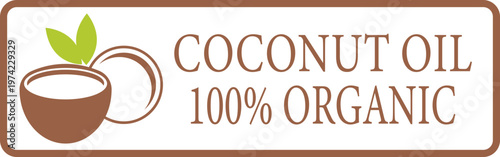 Coconut oil banner icon collection group tropical natural organic fruit oil label symbol skincare cosmetic food ingredient healthy plant vector minimal flat design.